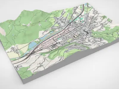 Cityscape Sallanches France  3D model