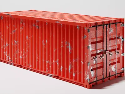 Red Shipping Container 3D model