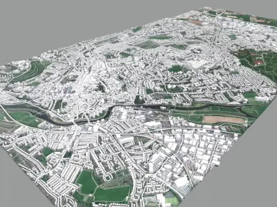 Cityscape  Exeter England 3D model
