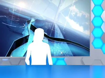 Virtual Broadcast Studio 10 Low-poly 3D model