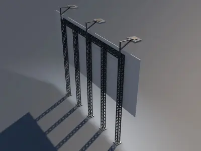 Billboard with lights Low-poly 3D model