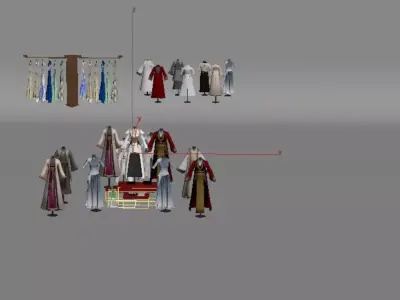 Display of ancient style clothing 3D model