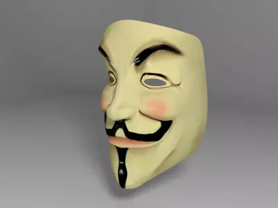 V for Vendetta and Anonymous mask Low-poly 3D model