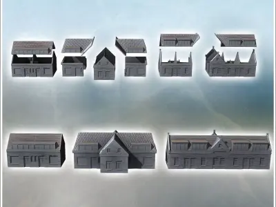 Set of three large modern buildings Zwateweg Netherlands - World 3D print model