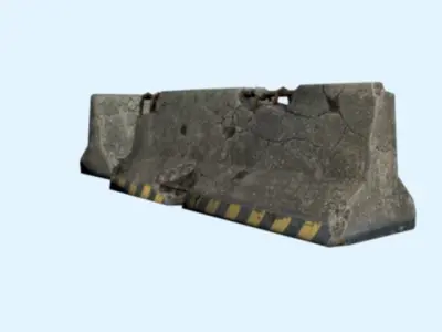 concrete barrier jersey old  Low-poly 3D model