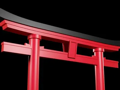 Japanese gate Free 3D model