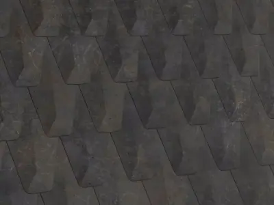 Ornate Gold and Black Damask Ceramic Tiles PBR Seamless Texture