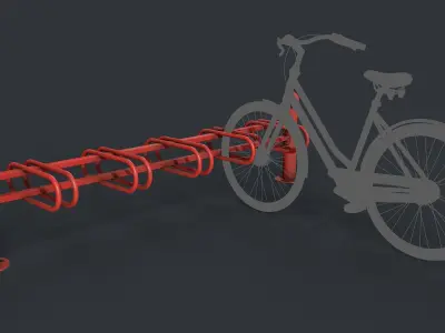 Bike Rack 11 PBR Game Ready Low-poly 3D model