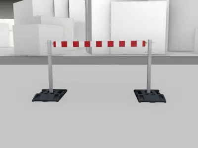 Construction Barrier Version 3 600-32 100x1600mm Low-poly 3D model