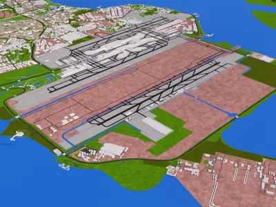 Johor with Singapore City 3d model Low-poly 3D model