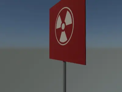 Radiation sign Low-poly 3D model