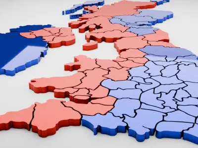3D map of Great Britain 3D model