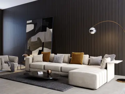 interior livingroom scene 08 3D model