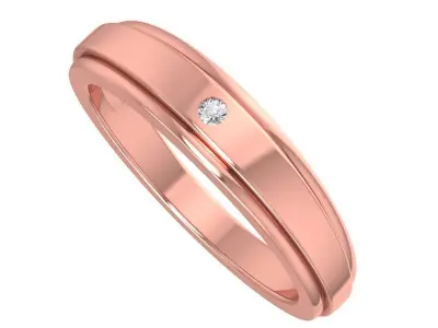 Solitaire Wedding Engagement Women Band Ring 3D print model 2