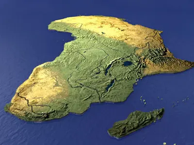 AFRICA 2 map of 3D model
