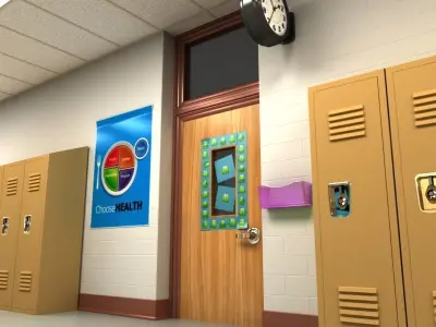 School Hallway 3D model