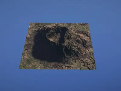 Landscape Environment Volcano Snow 34 Low-poly 3D model