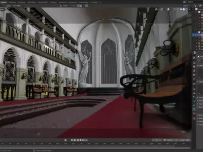 Cathedral interior of church 3D model