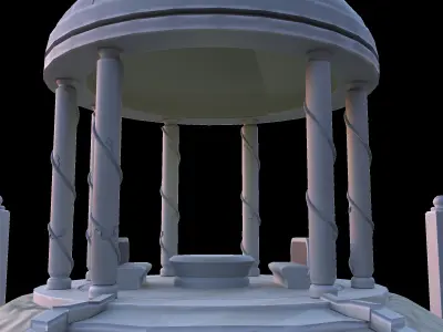 Stone gazebo Low-poly 3D model