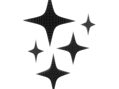 Sparkling Symbol v1 003 Low-poly 3D model