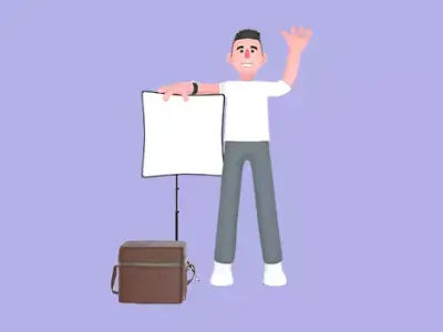 Stylized 3D Male Photographer Character - Friendly Studio Pose 3D model