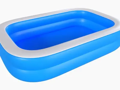Family inflatable water pool 02 3D model