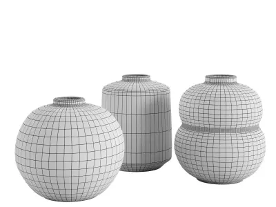 Small White Vases 3D model