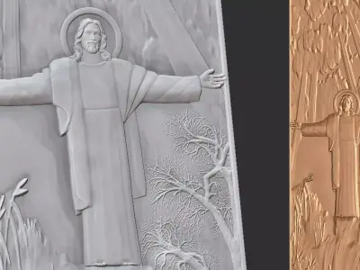 church door jesus open arms 3D print model