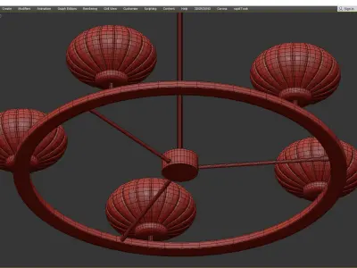 Pim 6 Light Chandelier Low-poly 3D model