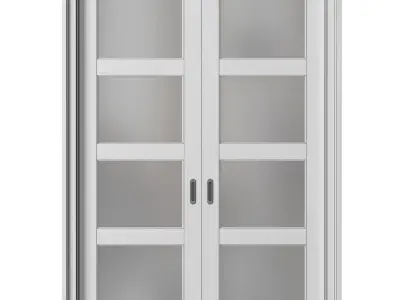 Interior sliding frosted glass doors 3D model