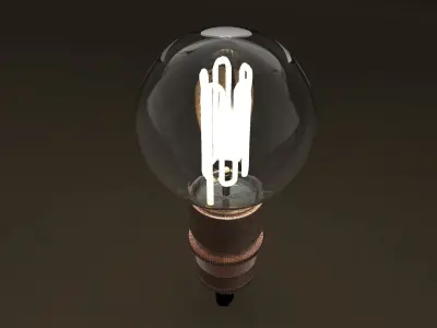 Eco-filament Globe shaped bulb 3D model