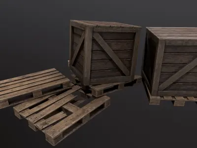Wooden Pallets Low-poly 3D model order