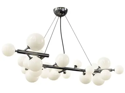 MIMOSA 27 LIGHT BLACK NICKEL CHANDELIER Low-poly 3D model