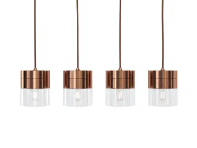 CHAPEAU SATIN COPPER HANGING LIGHT FIXTURE 3D model