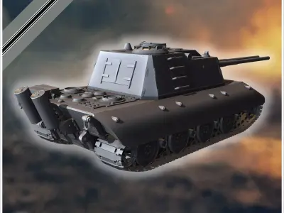 Flakzwilling 88mm Flak 43 L71 auf E-100 Alligator Entwicklung tw 3D print model