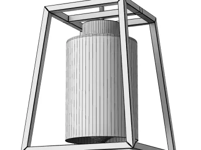 Rectangle Chandelier Low-poly 3D model