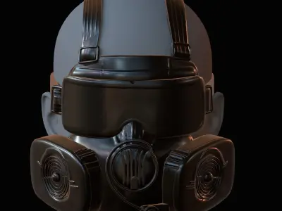 Gas mask helmet 3d model scifi Low-poly  Low-poly 3D model 323