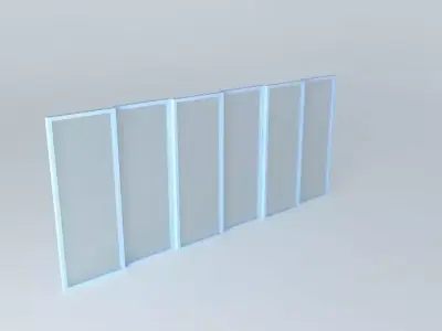 Window four glass doors Free 3D model