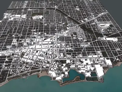 Cityscape Evanston USA 3D model