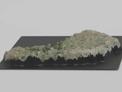 Barbados Map Country Low-poly 3D model