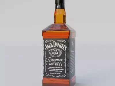 Jack Daniels Bottle Free low-poly 3D model