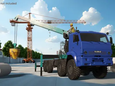  Hyundai HLC 8016 Crane Equipment on Kamaz Truck Rigged 