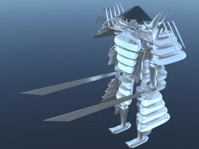 Samurai Robot Cyborg Ninja SciFi Game Character 3D model