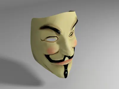 V for Vendetta and Anonymous mask Low-poly 3D model