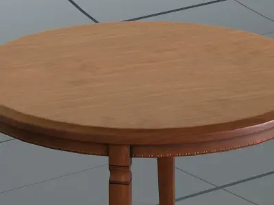 Round coffee table PBR 3D model