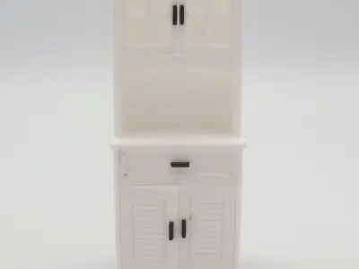 Tall Kitchen cabinet with functional door and shelves  3D print model