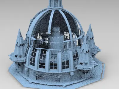 Volcano Tower castle 4 Towers  3D model