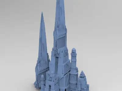 Wizards Master Fortress Towers 3D model