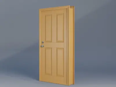 Wooden Door Low-poly 3D model order