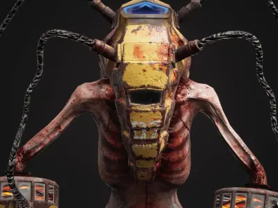 Sci-fi Cyber Victim 7 Low-poly 3D model